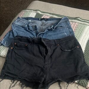 Kut from the Kloth Black and Blue Stretch Jean Shorts